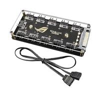 Zhixteu Cavo HUB ARGB per ASUS Aura SYNC, 10 Hub 5V 3Pin LED RGB Hub Splitter con Porta SATA, Striscia Adattatore per Cavo di Prolunga Raffreddatore per PC