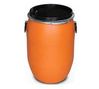 Zhixubah Secchio Plastico Grande con Coperchio, Contenitore Acqua Alimentare Senza BPA, Recipiente Raccolta Acqua Pioggia Multiuso per Casa Giardino E Conservazione(60l-Orange)