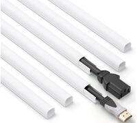 ZhiYo Nasconditore per cavi da 215,9 cm, copricavo autoadesivo per cavi a parete, copricavo per cavi TV verniciabili, canale canalina per gestione dei cavi, 6 x 35 cm, larghezza 1,2 cm x altezza 0,10