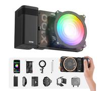 ZHIYUN MOLUS X100 RGB Pro - Luce video 100 W [Official] RGBWW LED video, luce da studio, con batteria da 2600 mAh, controllo app, 2500 K ~ 10000 K, CRI≥95 TLCI≥97, colore: Nero