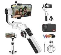 ZHIYUN Smooth-5S Combo [Ufficiale] iPhone Gimbal Stabilizzatore, Handy Gimbal a 3 Assi, con Due Luci di Riempimento Anteriore e Posteriore, con FilmIC Pro, Vlog, Youtube e TikTok (con Treppiede)