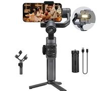 Zhiyun Smooth 5S Stabilizzatore smartphone, gimbal smartphone per iPhone Android, con luce di riempimento integrata, Smart Follow, controllo intuitivo del pannello, per Vlog Video Live Stream INS