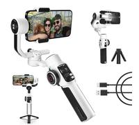 ZHIYUN Smooth 5S [ufficiale] Stabilizzatore Cardanico per Smartphone a 3 Assi, Viene fornito con luce di riempimento, con Video FilmIC Pro,Vlog,YouTube e TikTok (con treppiede), Bianco