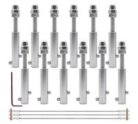 ZHIYUQL® 12 terminali per fune metallica, terminale a vite per tenditori per funi metalliche, 2 mm, in acciaio inox, con perno filettato e chiave a brugola