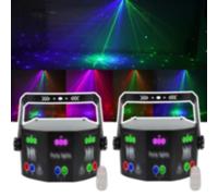 ZHJOPP Luce da palco con Effetti di Illuminazione Misti, Luce per Feste, Funzione di Memoria Automatica, Design a ventaglio, Adatta per Feste e Bar