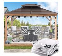 ZHJSHOU Telo in PVC Impermeabile Trasparente 1.8mx2.1m per Esterno | 420 gr Telone Antipioggia con Occhielli per Serra, Giardino, Auto e Balcone