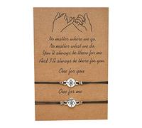 ZHjuju Braccialetti Pinky Promise, 2 pezzi Braccialetti per coppie abbinati per donne e ragazze, Migliore amicizia, Braccialetto in tessuto, Braccialetto per coppia per il giorno del ringraziamento