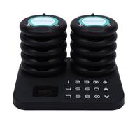 Zhjvihx Cercapersone per Ristoranti, Chiamante Wireless da 1 a 10 con Cicalino e Flash per Camion di Cibo in Coda in Banca, Ricarica Simultanea per 10 Cercapersone, Plastica ABS (Spina europea)