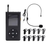 Zhjvihx di Guida Turistica Wireless, 1 Trasmettitore e 10 Ricevitori con Batteria Ricaricabile e Riduzione Digitale del Rumore, Ideale per Fabbriche, Viaggi, Musei, Chiese e scuole. (Spina europea)