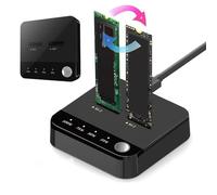 Zhjvihx Duplicatore SSD M.2, Dock Station Clonatrice NVMe da 20 Gbps con Doppi Alloggiamenti per PCIe Gen4x4 e per Serial ATA III, Alimentazione USB C, Compatibile con OS X