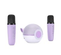 Zhjvihx Macchina per Karaoke, Altoparlante Bluetooth Portatile con 2 Microfoni Wireless, 5 Effetti Vocali, modalità Luce LED, Portata 15 M, per Casa, Viaggi, Feste (PURPLE)
