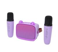Zhjvihx Macchina per Karaoke per Bambini con 2 Microfoni Wireless | Luci RGB per altoparlanti Bluetooth portatili, rimozione voce originale, effetti di voce, per viaggi a casa