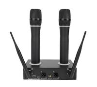 Zhjvihx Microfonico Wireless, Doppi Microfoni Wireless con Ricevitore Ricaricabile, Anti-ululato, Plug and Play per Karaoke, Canto, Parlato, Casa, Uso Interno Ed Esterno