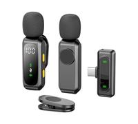 Zhjvihx Microfono Lavalier Wireless 2.4G, Microfono a Condensatore con Riduzione del Rumore SNR da 64 DB di Chiarezza da Studio con Algoritmi Intelligenti per Streaming Live Vlog TikTok