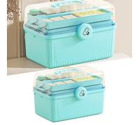 Zhjvihx Scatola Porta Medicinali a 3 Strati, Organizer in Plastica Portatile Antiurto Resistente All'acqua e di Grande capacità per il Pronto Soccorso da Viaggio a Casa All'aperto, con (cielo blu)