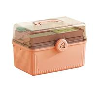 Zhjvihx Scatola Porta Medicinali a 3 Strati, Organizer in Plastica Portatile Antiurto Resistente All'acqua e di Grande capacità per il Pronto Soccorso da Viaggio a Casa All'aperto, con (Rosata)