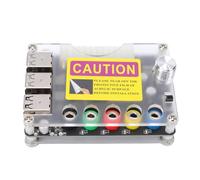 Zhjvihx Scheda di Espansione Dell'alimentatore, Custodia in Acrilico con Manopola di Tensione ADJ e 6 Porte USB 2.0, Supporto per Dispositivi di Comunicazione di Rete QC 2.0 QC3.0 32 MCU