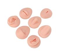Zhjvihx Set di 6 Modelli in Silicone per Esercitazione di Piercing (Light | Soft Food-Grade Silicone Ear Eye Nose Mouth Tongue Belly Button Model, Reusable for Novice Piercer Training
