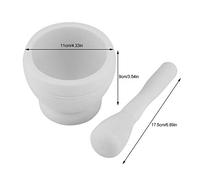 Zhjvihx Set Mortaio E Pestello, Smerigliatrice Manuale In Plastica PP Da 11 Cm 302 G Per Spezie Erbe Aglio, Ciotola Per Macinare La Con Pestello Ergonomico, Per Frantumare Pillole Di Farmacia (WHITE)