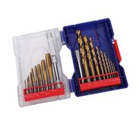 Zhjvihx Set Trapano e Maschiatore, 9 Maschi e 9 Punte da Trapano con Chiave per M3 a M12 e da 1/16 a 1/2 Pollice, Strumenti di Maschiatura e Foratura in Acciaio Legato M2 per Metallo