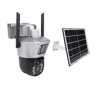 Zhjvihx Telecamera di Sicurezza Cellulare 4G LTE, Telecamera Wireless Esterna PTZ 2K a Doppia Lente Alimentata Ad Energia Solare con Rilevamento Umano AI Rotazione a 355 Gradi