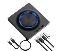 Zhjvihx Unità Ottica Esterna con Masterizzatore 6X, Lettore DVD 8X e Lettore CD 24X, USB 3.0 Ad Alta velocità da 5 Gbps, Portatile con 3 Porte USB A e Slot per Schede, Compatibile con,