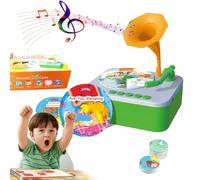 ZHKVAG Kids Gramophone with 96 Cards, Children's Phonograph Story Music Player Gift Boys Girls, Toddler Toys Early Childhood Education Gift Birthday 3-6 Years Old Sensory Toy (Green)