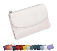 ZHKVAG Unisex Pebble Leather Wallet, Small Short Genuine Leather Coin Purse For Coins Credit Cards Holder for Men Women (#12)