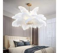 ZHLFDC Lampade, Moda Creativa Luce Romantica Lampada Da Soffitto Di Lusso Con Piume Di Struzzo 3 Luci Lampadario Di Piume Bianche Creativo E14 Lampadario Di Lusso Romantico Illuminazione Camera Da Let