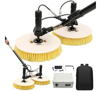 ZHLINGQ Macchina Elettrica per La Pulizia dei Pannelli Fotovoltaici, Spazzola per La Pulizia a Spruzzo d'Acqua per Pannelli Solari, Spazzola Rotante per La Pulizia Pannelli Fotovoltaici,3.5m-BothTwo