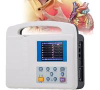 ZHLINGQ Monitor Elettrocardiografico Digitale, Monitor ECG/EKG Portatile, Monitor dei Segni Vitali a 3 Canali E 12 Derivazioni, Schermo LCD da 3,5 Pollici, con Carta per Stampa Elettrocardiografica