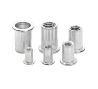 ZHLWei 100/50/20 pezzi M3 M4 M5 M6 M8 M10 in lega di alluminio rivetto filettato a testa piatta inserto rivetto dado tappo