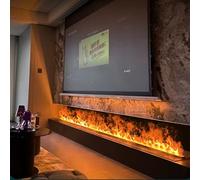 ZHNANDAMAI Camino a Vapore Acqueo, Camino Elettrico Decorativo con Telecomando, 9 Colori Regolabili, Fiamma 3D Realistica, Pannello Ultrasottile da 3 mm, Senza Riscaldamento per Feste