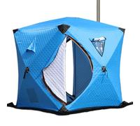 ZHNANDAMAI Portable Ice Fishing Tent for 3-4 Person, Insulated Ice Fishing Shelter Thermal, Ice House Ice Fishing Shanty with Carry Bag & Stove Jack, 1 Doors And Anchors for Low-Temp -22℉