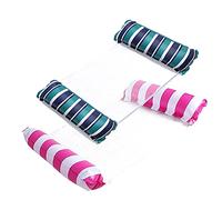 ZHODADA Amaca d'Acqua Gonfiabile, 2 Pezzi Amaca da Piscina 4 in 1 Letto Galleggiante Gonfiabile Piscina Sedia Galleggiante per Piscina Sedia Amaca Estate Nuoto (Blu Verde+Rosa Rosso)