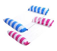 ZHODADA Amaca d'Acqua Gonfiabile, 2 Pezzi Amaca da Piscina 4 in 1 Letto Galleggiante Gonfiabile Piscina Sedia Galleggiante per Piscina Sedia Amaca Estate Nuoto (Blu Chiaro+Rosa Rosso)