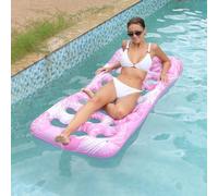 ZHODADA Materassino Gonfiabile Aqua Lounge,Amaca Gonfiabile Gallegiante per Piscina Amaca Materasso Piscina Gonfiabile Boa Lettino Galleggiante Sdraio (Rosa)