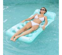 ZHODADA Materassino Gonfiabile Aqua Lounge,Amaca Gonfiabile Gallegiante per Piscina Amaca Materasso Piscina Gonfiabile Boa Lettino Galleggiante Sdraio (Verde)
