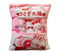 Zhongkaihua, 1 cuscino da abbracciare a forma di busta di snack con all’interno mini orsacchiotti di peluche in stile Kawaii, morbido e soffice, innovativo e decorativo