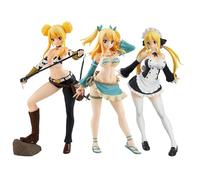 Zhongkaihua 3PCS FAIRY TAIL figure Lucy Heartfilia PVC Figure Anime Action Figurine Stand Statua Modello Desktop Ornamento