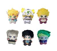 Zhongkaihua 6pcs Jotaro/Johnny Joestar/Kishibe Rohan Peluche JJBA Anime Figura Morbido Farcito 10CM Cartoon Carino Ciondolo Borsa Zaino Decorazioni Occasioni Collezionismo