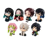 Zhongkaihua 7 pezzi Inosuke/Tanjiro/Nezuko/Muichirou/Giyu/Sanemi/Mitsuri Figure Kimetsu no Yaiba Figure Anime Look up Figure Action Modello Collezione Regalo