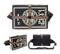 Zhongkaihua Anime Cosplay Puntelli Magici Libro Magico Creativo Borsa di Tela Medievale Retro Crossbody Nero Borsa a Tracolla Super Cool Studente Schoolbag, Tipo 1., 26*5.5*18.5cm