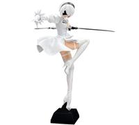 Zhongkaihua Automata 2B Game Action Figure Statua YoRHa No. 2 Tipo B PVC modellino anime Yorha 2B Sword Fighting Figurine regalo da collezione (bianco, 24 cm)