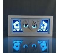 Zhongkaihua Blue Lock 3D Night Light Lamp Art Paper Carving Lamp Box, Lampade da tavolo Papercut Cornice Luce Blu Lock figure Decorazioni Regali