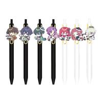 Zhongkaihua Blue Lock Merch Penne 5/6/7/8pcs Set Anime Blue Lock Pen Cancelleria Penna Push Action Penne Unisex Nero 0.5MM Forniture scolastiche per studenti per ragazzi ragazze