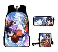 Zhongkaihua Bungo Stray Dogs Set di zaino per la scuola Osamu Dazai con stampa anime, astuccio e borsa a tracolla per la stagione di apertura degli studenti, set di 3 pezzi, Tipo 7., 40*30*13cm