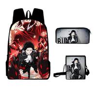 Zhongkaihua Bungo Stray Dogs Set di zaino per la scuola Osamu Dazai con stampa anime, astuccio e borsa a tracolla per la stagione di apertura degli studenti, set di 3 pezzi, Tipo 5., 40*30*13cm