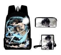 Zhongkaihua Bungo Stray Dogs Set di zaino per la scuola Osamu Dazai con stampa anime, astuccio e borsa a tracolla per la stagione di apertura degli studenti, set di 3 pezzi, Tipo 1., 40*30*13cm
