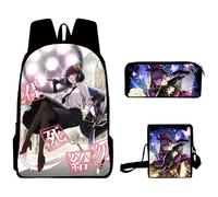 Zhongkaihua Bungo Stray Dogs Set di zaino per la scuola Osamu Dazai con stampa anime, astuccio e borsa a tracolla per la stagione di apertura degli studenti, set di 3 pezzi, Tipo 6., 40*30*13cm
